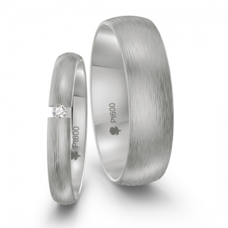 Platynowe obrączki PL028, szer. 3mm i 6mm; wykończenie mat M3