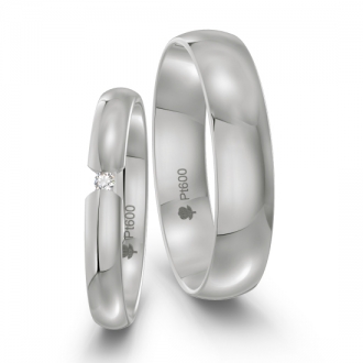 Platynowe obrączki PL029, szer. 3mm i 5mm, wykończenie: poler