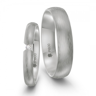 Platynowe obrączki PL029, szer. 3mm i 5mm; wykończenie mat M3