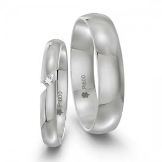 Platynowe obrączki PL030, szer. 3mm i 5mm, wykończenie: poler