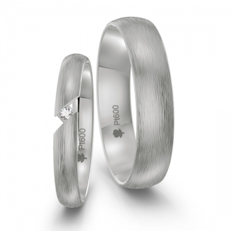 Platynowe obrączki PL030, szer. 3mm i 5mm; wykończenie mat M3