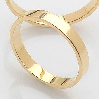 Klasyczne złote obrączki ślubne płaskie szer. 3mm G13 - Komplet