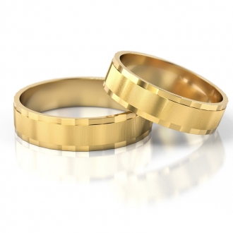 Obrączki ślubne z eleganckim (kolor złota: żółty)matowaniem AS23