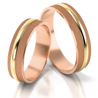 Obrączki ślubne AS48 (kolor złota: różowy / żółty / różowy)