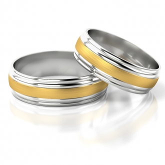 Obrączki ślubne AS135 (kolor złota: biały / żółty / biały)