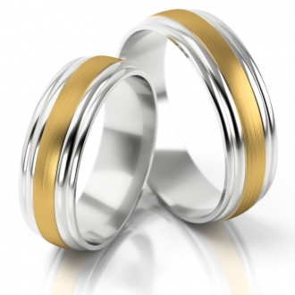 Obrączki ślubne AS135 (kolor złota: biały / żółty / biały)