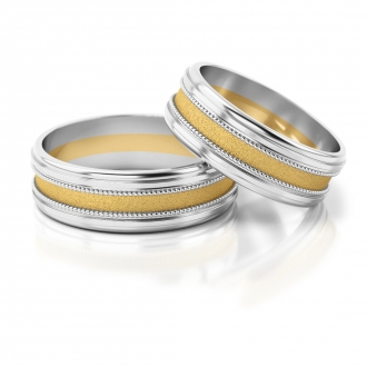 Obrączki ślubne AS142 (kolor złota: biały / żółty / biały)