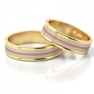 Obrączki ślubne AS143 na białym tle poziomo