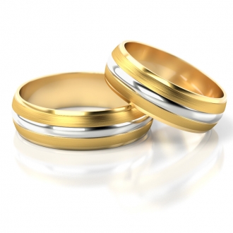 Obrączki ślubne AS146 (kolor złota: żółty / biały / żółty)