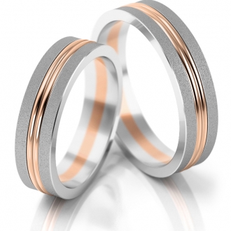 Obrączki ślubne AS148 (kolor złota: biały / różowy / biały)