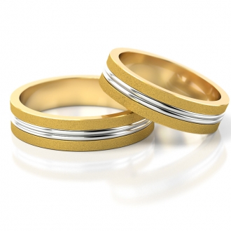 Obrączki ślubne AS148 (kolor złota: żółty / biały / żółty)