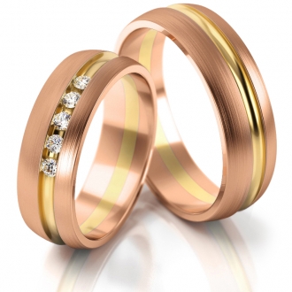 Obrączki ślubne AS157 (kolor złota: różowy / żółty / różowy)