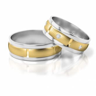 Obrączki ślubne AS173 (kolor złota: biały / żółty / biały)