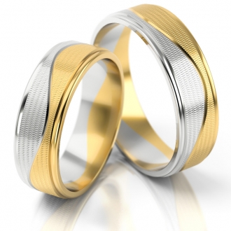 Obrączki ślubne AS199 (kolor złota: biały / żółty)