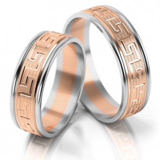 Obrączki ślubne AS201 (kolor złota: biały / różowy / biały)