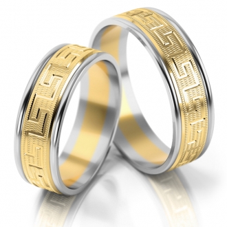 Obrączki ślubne AS201 (kolor złota: biały / żółty / biały)