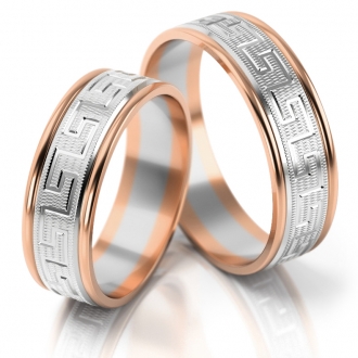 Obrączki ślubne AS201 (kolor złota: różowy / biały / różowy)