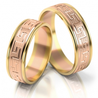 Obrączki ślubne AS201 (kolor złota: żółty / różowy / żółty)