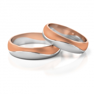 Obrączki ślubne AS204 (kolor złota: biały / różowy)