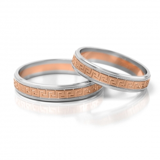 Obrączki ślubne AS212 (kolor złota: biały / różowy / biały)