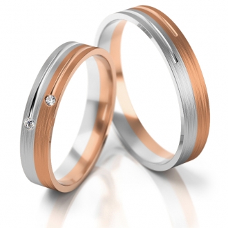Obrączki ślubne AS223 (kolor złota: biały / różowy)
