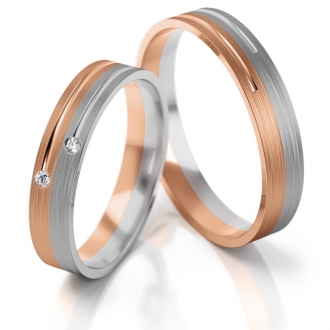 Obrączki ślubne AS223 (kolor złota: różowy / biały)