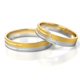 Obrączki ślubne AS223 (kolor złota: biały / żółty)