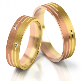 Obrączki ślubne AS225 (kolor złota: różowy / żółty)