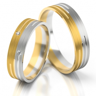 Obrączki ślubne AS225 (kolor złota: żółty / biały)