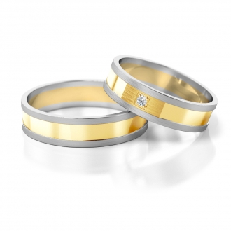 Obrączki ślubne AS226 (kolor złota: biały / żółty / biały)