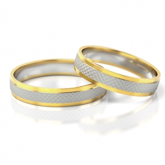 Obrączki ślubne AS229 (kolor złota: żółty / biały / żółty)