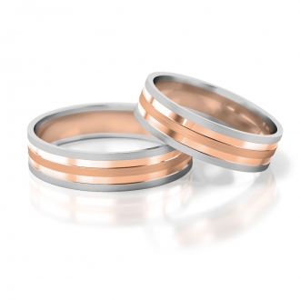 Obrączki ślubne AS231 (kolor złota: biały / różowy / biały)