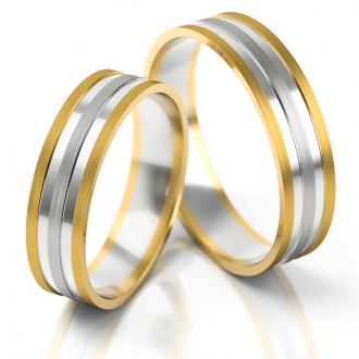 Obrączki ślubne AS231 (kolor złota: żółty / biały / żółty)
