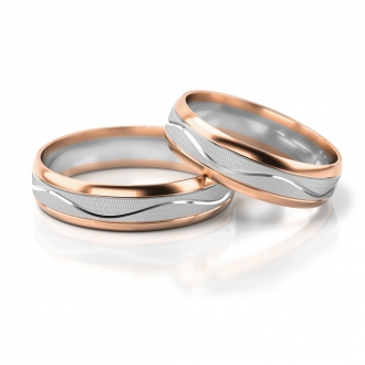 Obrączki ślubne AS234 (kolor złota: różowy / biały / różowy)