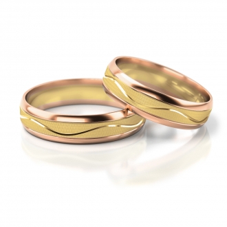 Obrączki ślubne AS234 (kolor złota: różowy / żółty / różowy)