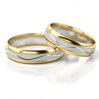 Obrączki ślubne AS234 (kolor złota: żółty / biały / żółty)