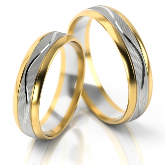 Obrączki ślubne AS234 (kolor złota: żółty / biały / żółty)