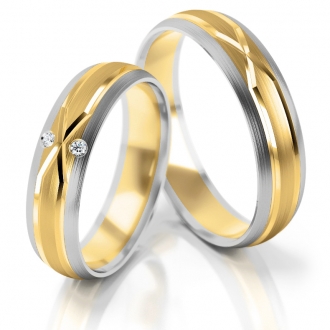 Obrączki ślubne AS235 (kolor złota: biały / żółty / biały)