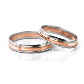 Obrączki ślubne AS239 (kolor złota: biały / różowy / biały)