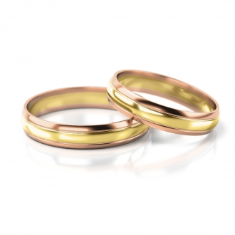 Obrączki ślubne AS239 (kolor złota: różowy / żółty / różowy)