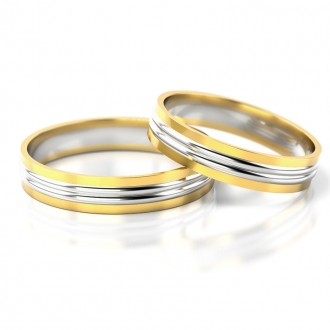 Obrączki ślubne AS250 (kolor złota: żółty / biały / żółty)