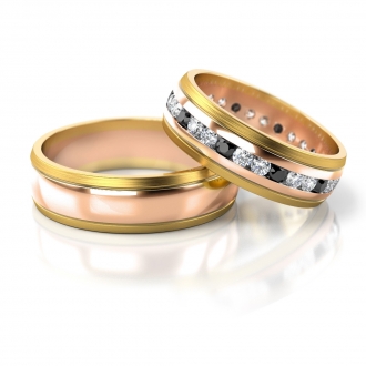 Obrączki ślubne AS239 (kolor złota: żółty / różowy / żółty)