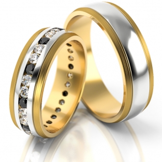 Obrączki ślubne AS239 (kolor złota: żółty / biały / żółty)