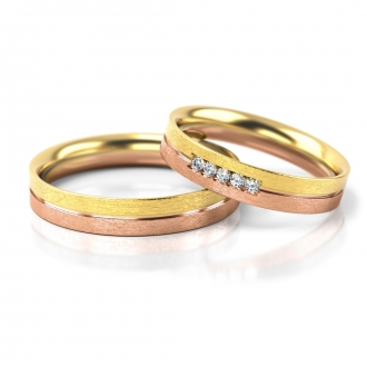 Obrączki ślubne AS265 (kolor złota: różowy / żółty)