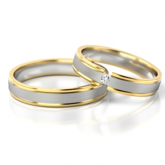 Obrączki ślubne AS266 (kolor złota: żółty / biały / żółty)