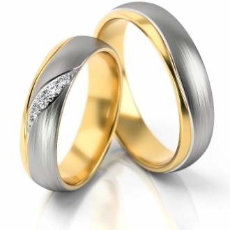 Obrączki ślubne AS283  (kolor złota: żółty / biały)