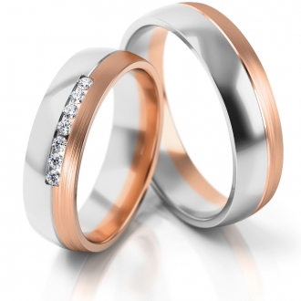 Obrączki ślubne AS285  (kolor złota: biały / różowy)