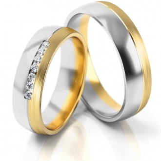 Obrączki ślubne AS285  (kolor złota: biały / żółty)