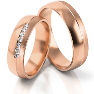 Obrączki ślubne AS285  (kolor złota: różowy)