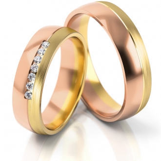 Obrączki ślubne AS285  (kolor złota: różowy / żółty)